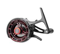 Fenteer Moulinet de Pêche Roulement Billes Alliage Aluminium Léger Glace Poignée Confort Pratique Convient Pêcheurs Extérieur Résistant, Noir Rouge