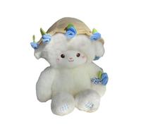 Fenteer Mouton Peluche Jouet Mouton Peluche Animal Rembourré Figurine Décorative Chapeau Transformable Doux Convient pour Enfants Adultes Fête Annive, Bleu