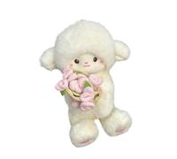 Fenteer Mouton Peluche Jouet Mouton Peluche Animal Rembourré Figurine Décorative Chapeau Transformable Doux Convient pour Enfants Adultes Fête Annive, Rose