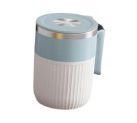 Fenteer Mug à Café Mélangeur Automatique électrique avec Couvercle et Poignée, Idéal pour Le Chocolat, Les Protéines, La Randonnée et Le Bureau, Blue Blanc