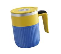Fenteer Mug à Café Mélangeur Automatique électrique avec Couvercle et Poignée, Idéal pour Le Chocolat, Les Protéines, La Randonnée et Le Bureau, Jaune Bleu