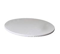 Fenteer Nappe Ronde de Table Élastique Ajustée, Couverture Antidérapante Imperméable Nappe 110-120 cm Résistante à Crasse, Blanc