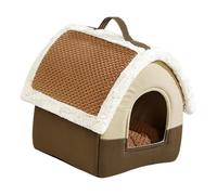 Fenteer Nid pour Animaux de Compagnie - Tente pour Chien et Chat - Accessoire avec Prise en Main, Brown Roof L