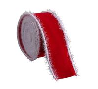 Fenteer Noël Ruban Décoratif Velvet Rouleau Finition Blanche Tissu Souple Polyvalent pour Couronnes Guirlandes Paniers Cadeaux Convenant pour, Style D