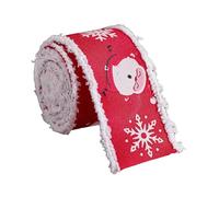 Fenteer Noël Ruban Décoratif Velvet Rouleau Finition Blanche Tissu Souple Polyvalent pour Couronnes Guirlandes Paniers Cadeaux Convenant pour, Style B