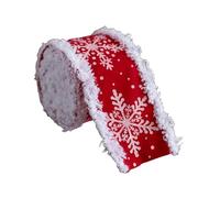 Fenteer Noël Ruban Décoratif Velvet Rouleau Finition Blanche Tissu Souple Polyvalent pour Couronnes Guirlandes Paniers Cadeaux Convenant pour, Style A