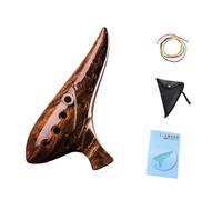 Fenteer Ocarina 12 Trous En Do, étui de Transport, élégant et Léger, Objet de Collection avec Recueil de Chansons, Piccolo pour Mélomanes Débutants, brun foncé
