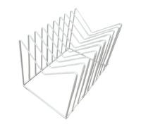 Fenteer Organisateur de Dossiers de Bureau avec Séparateur de Fichiers Support de Magazines Étagère à Livres Présentoir à Documents En Fer Design Moderne, Blanc