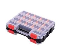 Fenteer Organisateur D'Outils Mallette de Rangement Boîte à Compartiments pour Vis et Écrous Double Face avec Poignée de Transport Approprié pour L'Artisanat, Rouge