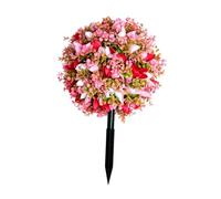 Fenteer Ornements de Jardin avec Fleurs Synthétiques et Piquet, pour Décorations Extérieures, Rose Rouge