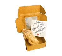Fenteer Ours En Peluche Nounours Fait Main Figurine D'Encouragement Mini Peluche de Soutien Compagnon Portable En Coffret Cadeau Adapté pour Saint Valentin E, Brun