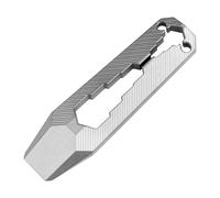 Fenteer Outil Multifonction Porte-clés Outil de Poche Mini Clé Plate Gadget de Survie en Alliage de Titane Léger Adapté pour Le Camping La Randonnée et Le Vo, 6.6 X 1.8 Cm