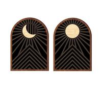 Fenteer Paire D'ornements Muraux en Bois pour Embellir Votre Espace de Vie, Style A