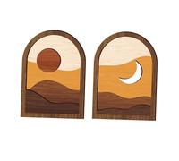 Fenteer Paire D'ornements Muraux en Bois pour Embellir Votre Espace de Vie, Style B