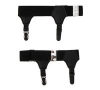 Fenteer Paires Paire Homme Chaussettes Porte-jarretelles Hold Up Bretelles élastique Clip Noir - Noir, comme décrit