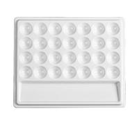 Fenteer Palette de Peinture Aquarelle 28 Puits pour Mélange de Couleurs en Céramique Rectangle, sans Couvercle