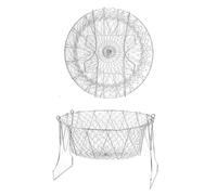 Fenteer Panier à Friture Professionnel Panier de Friteuse Corbeille à Frites Panier En Maille En Acier Inoxydable Adapté pour La Cuisine à Domicile, Rond