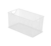 Fenteer Panier de Rangement Ouvert en Maille pour comptoir avec poignées, Panier en Maille métallique, boîte de Rangement pour CD pour Pique-Nique, Maison, Blanc