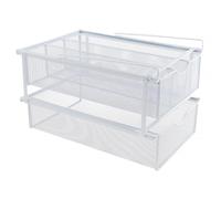 Fenteer Panier de Rangement Suspendu Tiroir Amovible Corbeille de Rangement Étagère Coulissante Support Métallique pour Un Accès Simple et Rapide Adapté Aux A, Blanc 3 Compartiments
