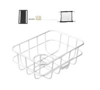 Fenteer Panier de Vélo Amovible pour Guidon Porte-Bagages Arrière Sacoche de Rangement en Alliage D'Aluminium Robuste Adapté pour Le Cyclisme de Loisir sur VT, Vis Blanches