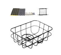 Fenteer Panier de Vélo Amovible pour Guidon Porte-Bagages Arrière Sacoche de Rangement en Alliage D'Aluminium Robuste Adapté pour Le Cyclisme de Loisir sur VT, Tôle de Fer Noire