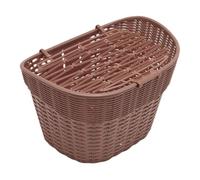 Fenteer Panier de Vélo Corbeille Avant Panier de Guidon Caisse de Transport Accessoire de Rangement en Polypropylène Tressé avec Couvercle Adapté pour Les Co, Brun Foncé