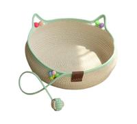 Fenteer Panier pour Chat Tressé à La pour Chat Couchage Tapis à Griffer Maison pour Animaux Confortable en Corde Lavable Adapté Intérieur Animaux COM, L