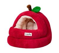 Fenteer Panier pour Lit Chien Maison Animaux Doux Coussin Peluche Chaud Étanche Conception Semi Enfermée Convient pour Intérieur Extérieur, L