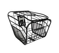 Fenteer Panier Vélo Avant Métal Accessoire Vélo Multifonction Couvercle Sécurisé Installation Facile Adapté pour Vélo Scooter Convient pour Shopping, Noir