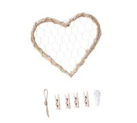 Fenteer Panneau mural grillagé à suspendre au mur, présentoir photo, étagère de rangement en forme de cœur, panneau de messages, s