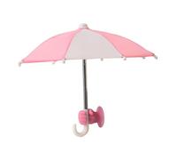 Fenteer Parapluie pour Téléphone Mini Pare-Soleil Support à Ventouse et Fixation Stable en Tissu Polyester Épais Adapté pour et Photographie, Rose Blanc