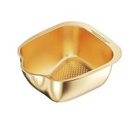Fenteer Passoire à Riz Bol de Rinçage Égouttoir à Légumes Passoire à Fruits Acier Inoxydable avec Trous Latéraux Convient à La Cuisine Maison, Acier Inoxydable 304, 27cmx14cm