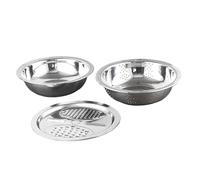 Fenteer Passoire de Cuisine Bol Égouttoir Acier Inoxydable Râpe Mélangeur Panier Pratique pour Stockage Adapté à Repas Maison Cuisine Domestique, 28cm