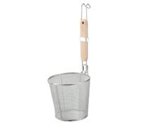 Fenteer Passoire Pâtes Fine Égouttoir Noodle Panier Cuisine Acier Inoxydable Manche Bois Fonction Égouttage Friture Utilisation Polyvalente Adaptée Pou, 14cm