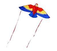 Fenteer Perroquet Jouet Volant pour Enfants Jeu D'Extérieur Animal Coloré Facile à Piloter avec Ligne de 50m Approprié pour Les Activités Au Parc, Rouge