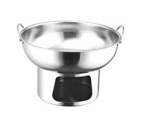 Fenteer Petit Hotpot Casserole Ronde Acier Inoxydable Pot à Soupe Shabu Shabu Traditionnel avec Poignée Portable Finition Polie Adapté pour La Cuisine Fête Ma, 23cm