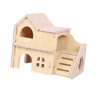 Fenteer Petit Labyrinthe pour Hamsters, Maison en Bois, Amusant Château à Deux étages pour