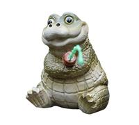 Fenteer Petite Statue de Crocodile - Ornement D'aquarium Multifonctionnel Fait à La Main
