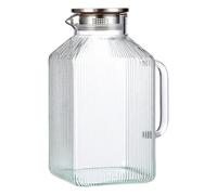 Fenteer Pichet en verre 3800 ml, peu encombrant et robuste, idéal pour le lait, la, le café et la sangria, Poignée Transparente