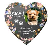 Fenteer Pierre Commémorative pour Chat Personnalisé Décoration de Jardin Marqueur Tombal Cadeau de Souvenir pour Perte d'animal Adapté pour Cimetière, Heart Style E