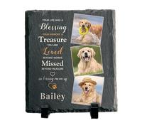 Fenteer Pierre Commémorative pour Chat Personnalisé Décoration de Jardin Marqueur Tombal Cadeau de Souvenir pour Perte d'animal Adapté pour Cimetière, Square Style A