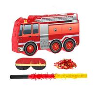 Fenteer Pinata Camion Jeu Accessoire Batôn Confettis Papier PVC Décoration Cadeau Enfant Garçon Fille Convient Anniversaire Fête Famille Carnaval