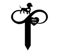 Fenteer Plaque Commémorative pour Chien avec Marqueur de Tombe et Pot de Fleurs, Tu Me Manques