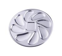 Fenteer Plateau à huîtres de 23 cm avec 8 pour Coquillages, Assiette à apéritif Professionnelle pour Restaurant, Accessoire Robuste et Polyvalent, Argenté