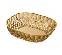 Fenteer Plateau de Fruits Plateau à Apéritifs Assiette pour Snacks Forme Carrée Légère Bordure Dorée Surface Lisse Facile à Nettoyer Adapté Réception Fête 24, or
