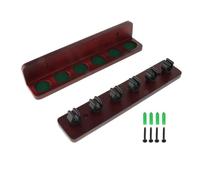 Fenteer Pool Cue Rack Bois Porte Queue Billiard Support Sticks Organisateur Six Emplacements Installation Murale Robuste pour Salle de Jeux Billiard, Bordeaux