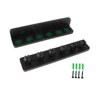 Fenteer Pool Cue Rack Bois Porte Queue Billiard Support Sticks Organisateur Six Emplacements Installation Murale Robuste pour Salle de Jeux Billiard, Noir