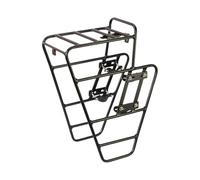 Fenteer Porte-Bagages Avant Vélo Porte-Bagages de Fourche Support Aluminium Alliage Renforcé Système de Fixation pour Cyclistes Randonnées Transport de Charg, sans Sac Filet