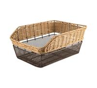 Fenteer Porte-Bagages Vélo Arrière en Métal avec Panier Amovible et Filet Élastique pour Utilisation Quotidienne, Brun