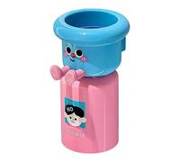 Fenteer Porte-brosses à Dents Support Gobelet Mural pour Salle de Bain Rangement Dentifrice Gobelet de Rinçage Enfant Matériau PP Robuste Adapté Aux Enfants, Bleu Rose